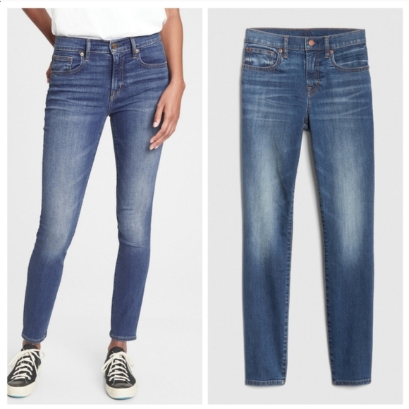Gap True Skinny Jeans Mid Rise Classic Blue Basic Boho Neutral Size 27 short - Picture 13 of 13